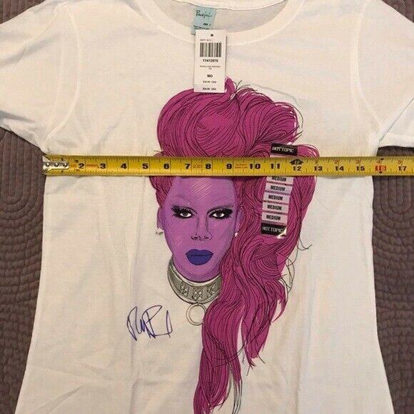 RuPaul NWT Women's Junior Medium White 100% Cotton Portrait Tee Drag Race - Picture 7 of 8